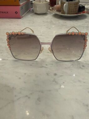 Fendi Women's Pink Beaded Sunglasses